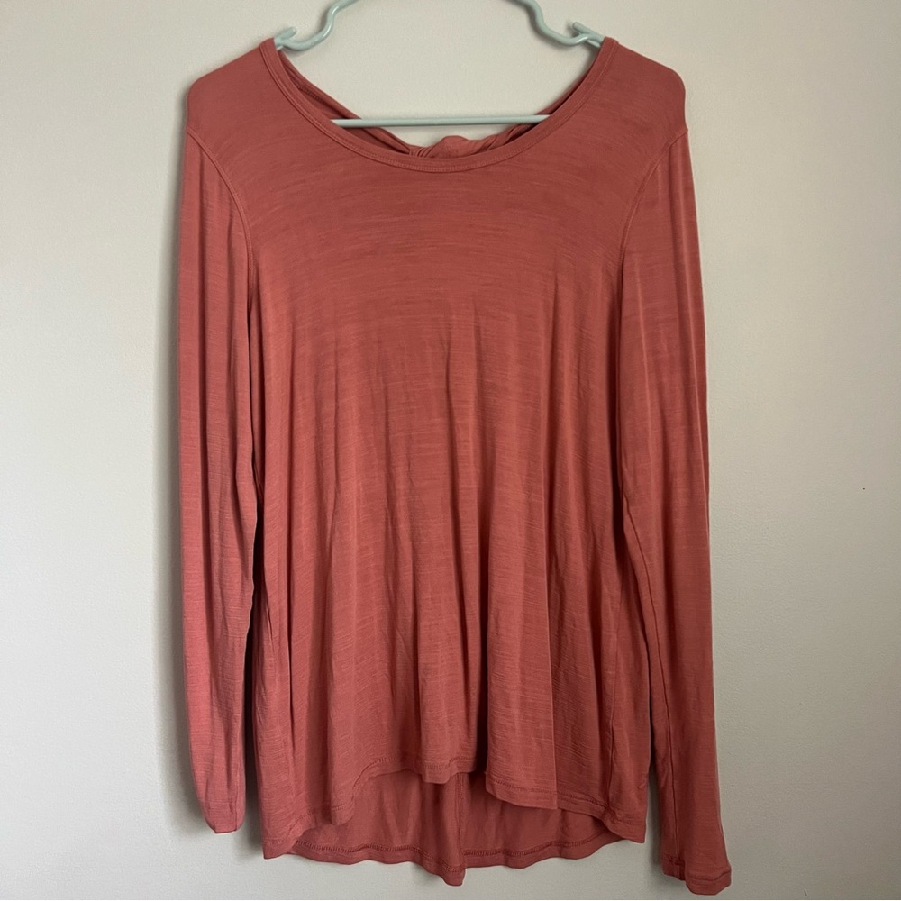 All In Motion Long Sleeve Twist Open Back Top